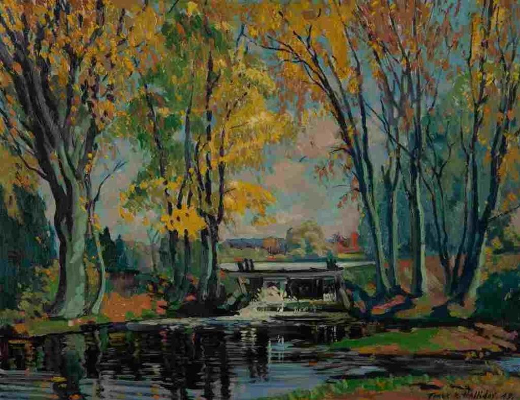 Francis Robert Halliday (1884-1976) - The Dam at Melvillle, Ont