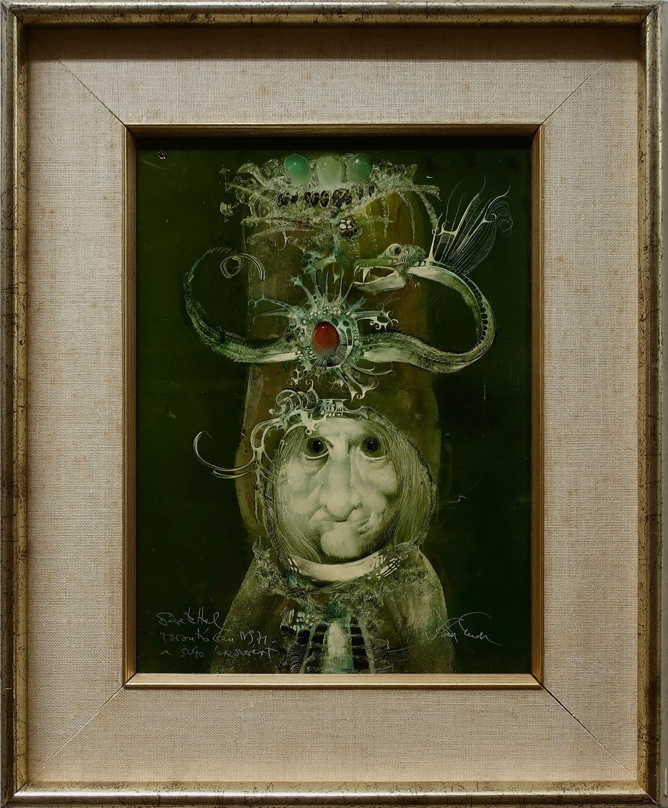 Endre Szasz (1926-2003) - Untitled (Figure With Serpent Hat)