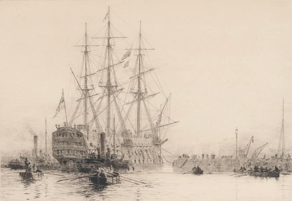 William Lionel Wyllie (1851-1931) - Victory Heading to Dry Dock