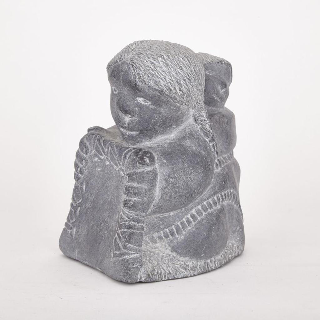 Johnny Inukpuk Jr. (1911-2007) - Woman Stretching A Skin With Child In Her Amaut