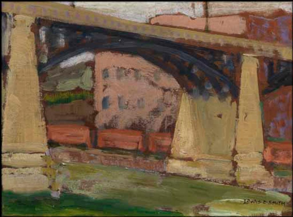 Lewis Edward Smith (1871-1926) - Bridge and Train Cars