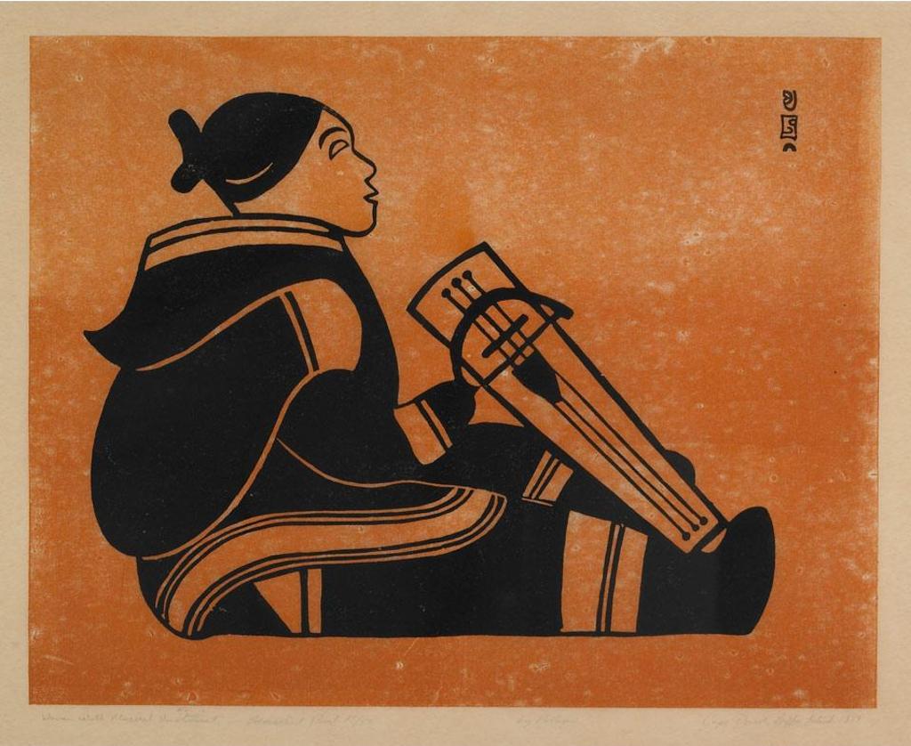 Pootoogook (1887-1958) - Woman With Musical Instrument