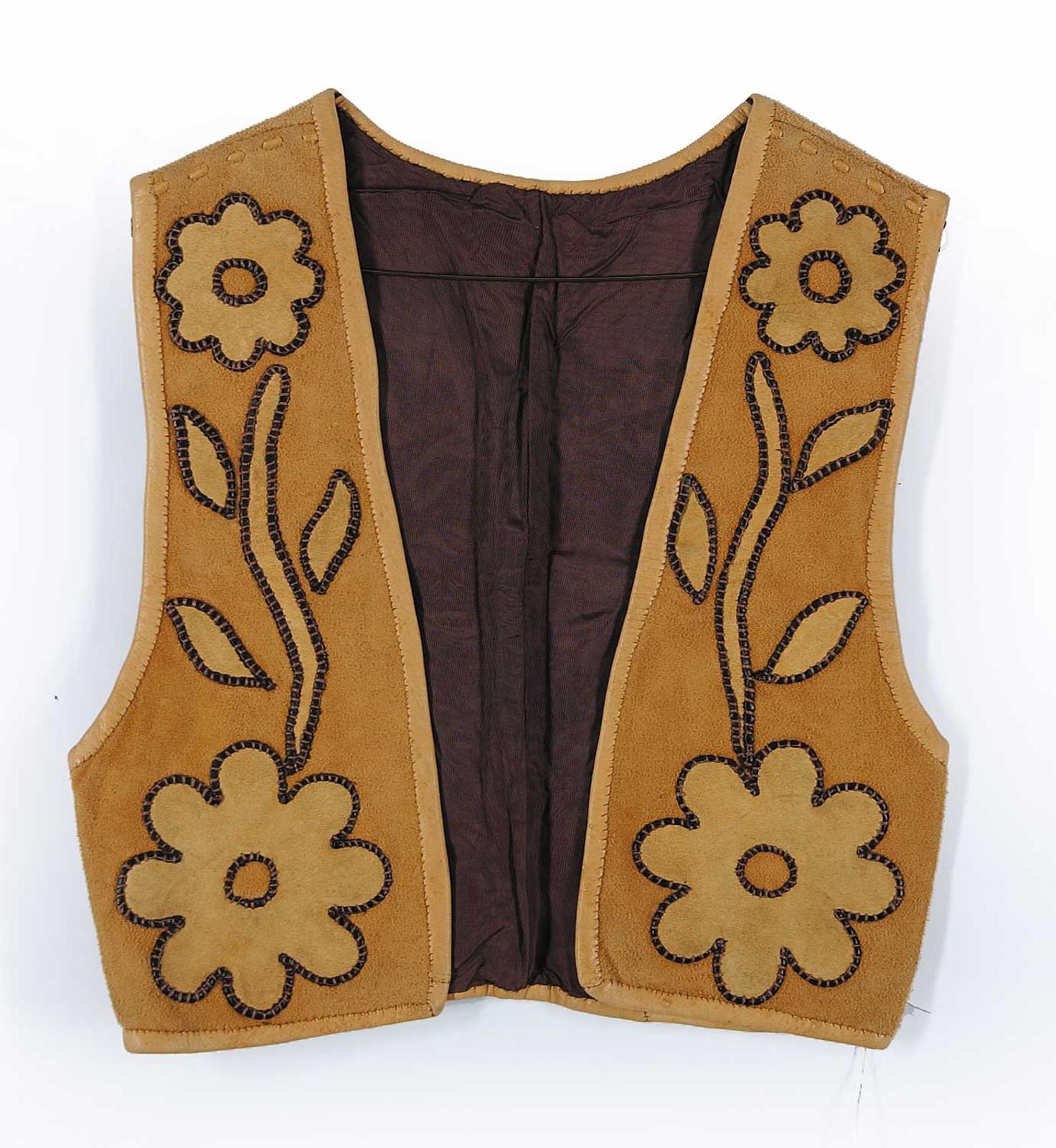 Robert Charles Aller (1922-2008) - Untitled - Leather Vest with Applique Flowers