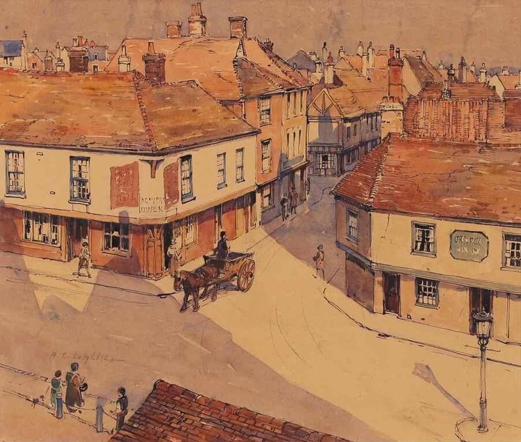 Alfred Crocker Leighton (1901-1965) - Market Place, Sandwich (Kent)