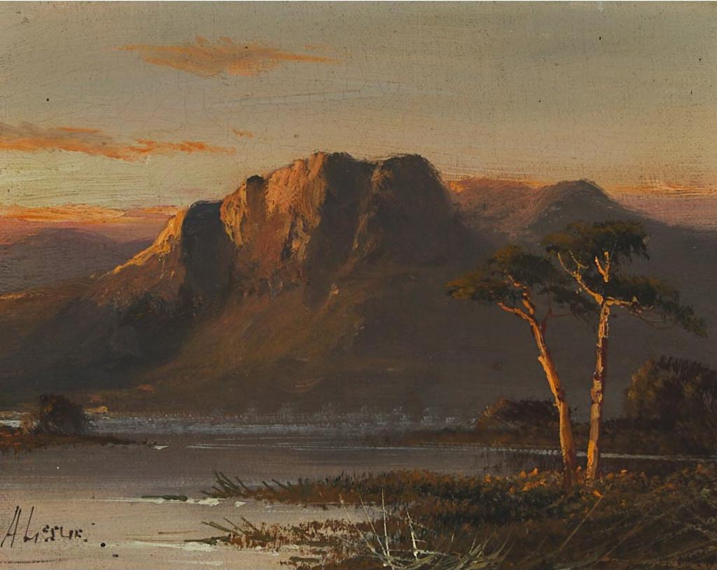 Arthur Leslie - Highland Mountain And Lake View At Sunset