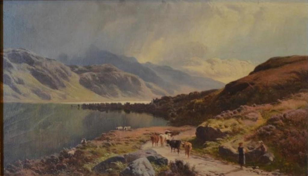 Sidney Richard Percy (1821-1886) - Shepherds Herding Cattle in the Highlands