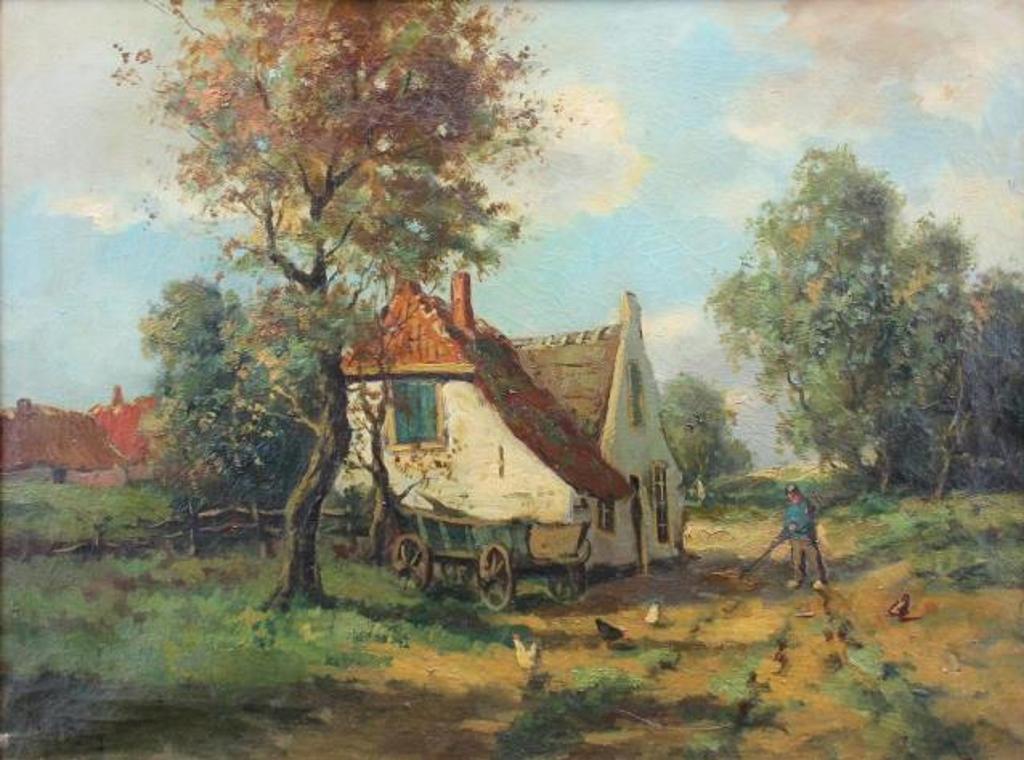 Andries Van Den Berg (1852-1944) - Poultry in a Farmyard