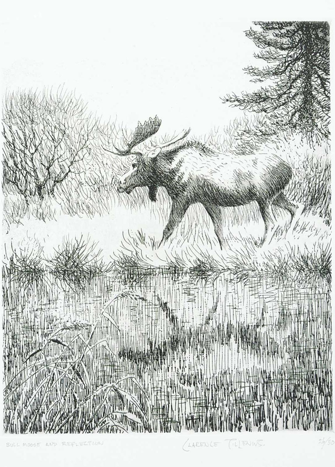 Clarence Ingwall Tillenius (1913-2012) - Bull Moose and Reflection  #26/50