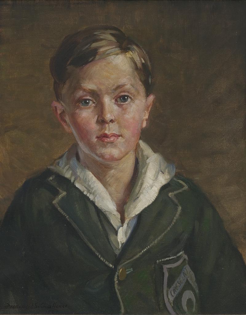 Frederick Sproston Challener (1869-1958) - Portrait Of A Young Boy In His School Uniform