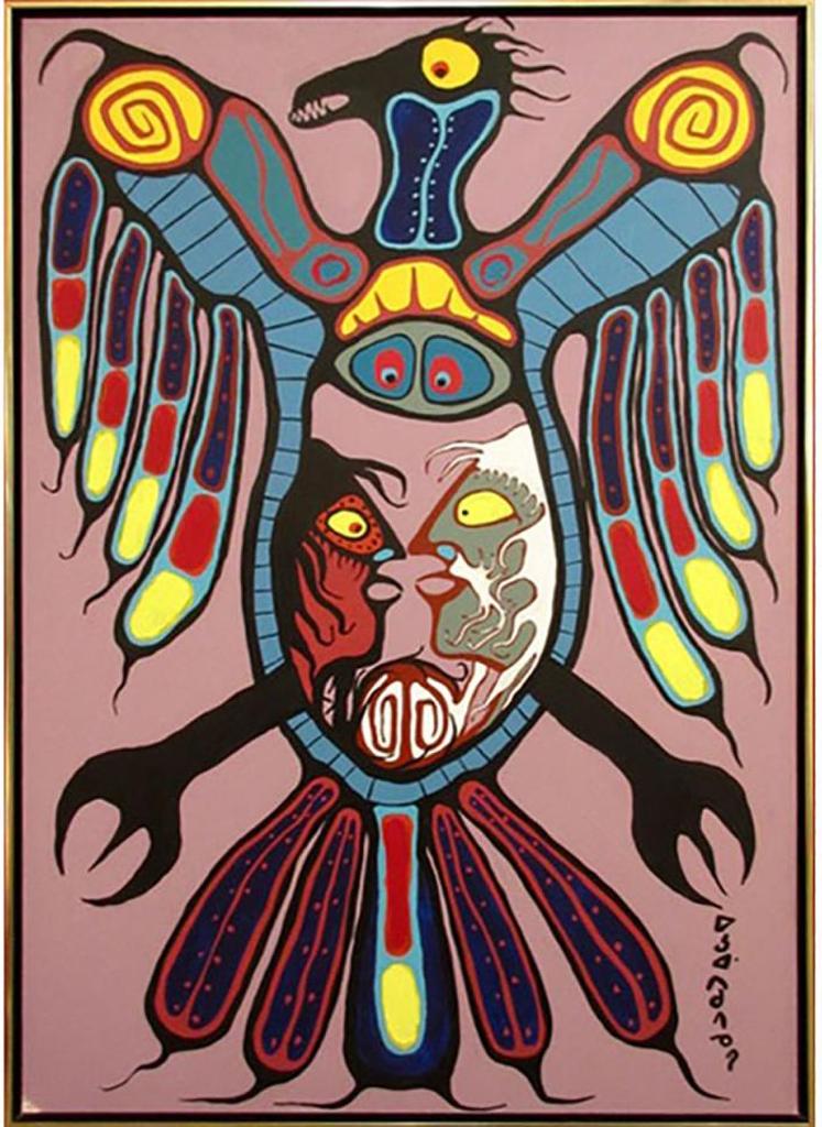 Norval H. Morrisseau (1931-2007) - Men Talk About The Power Of The Thunderbird