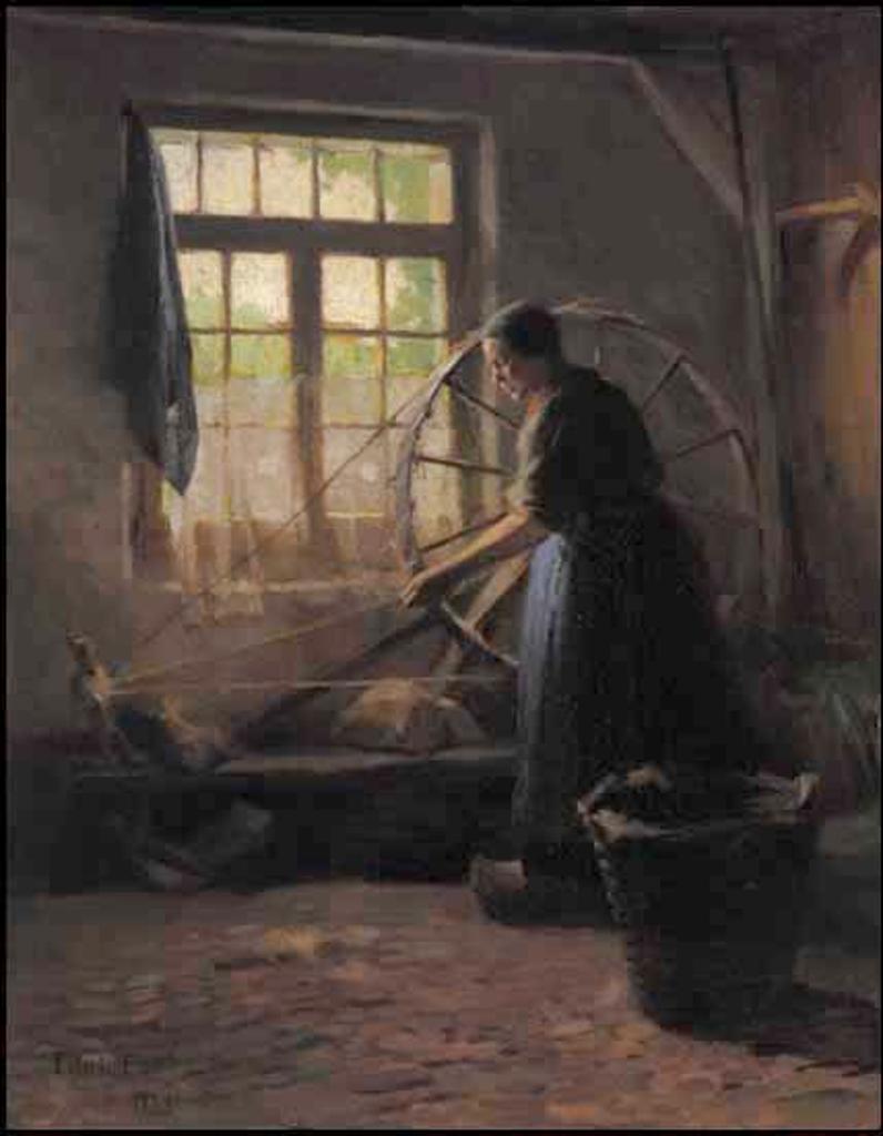 Paul Peel (1860-1892) - Woman with Spinning Wheel