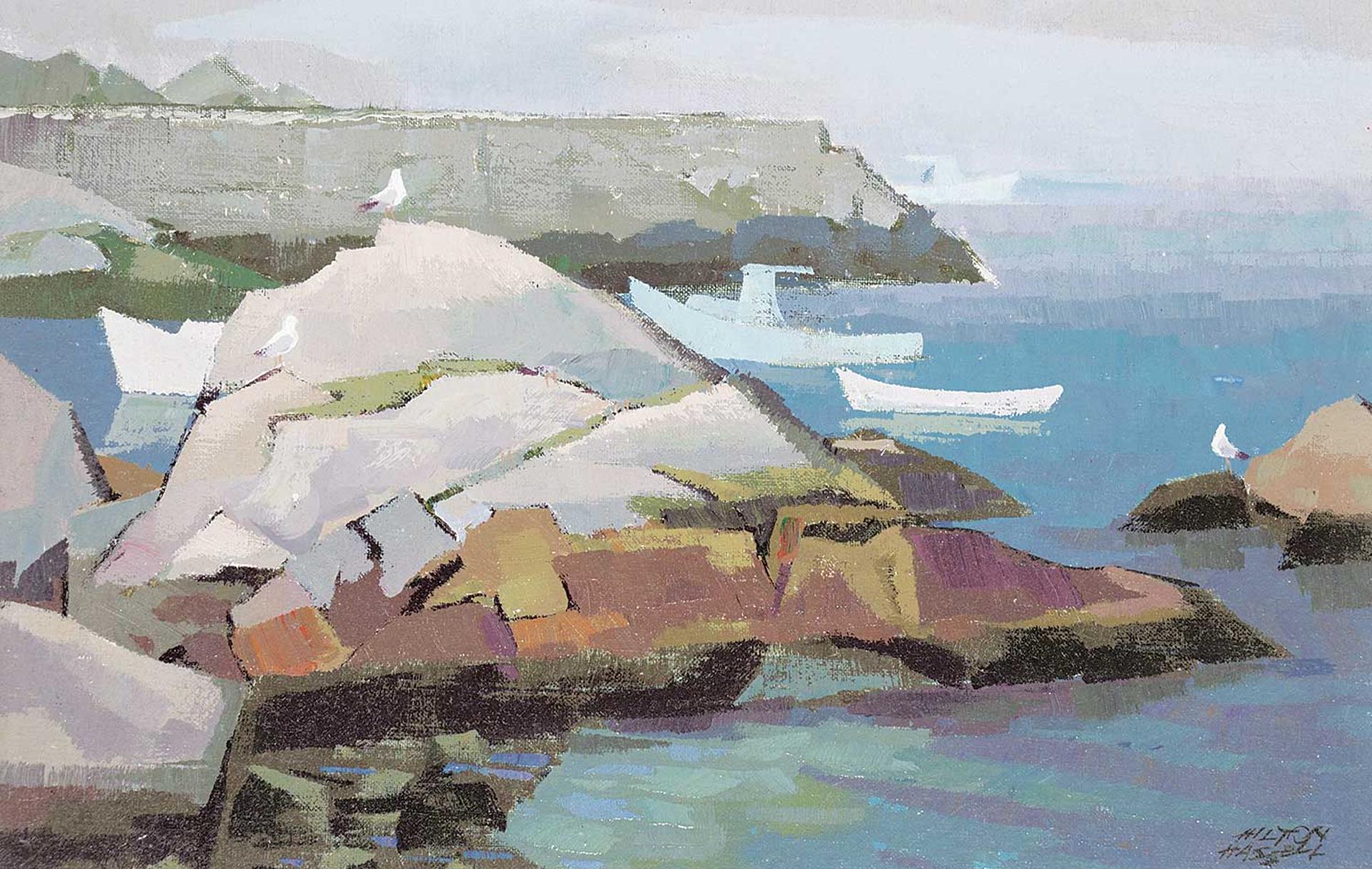 Hilton MacDonald Hassell (1910-1980) - Rocks and Gulls, Middle Point Cove N.S.