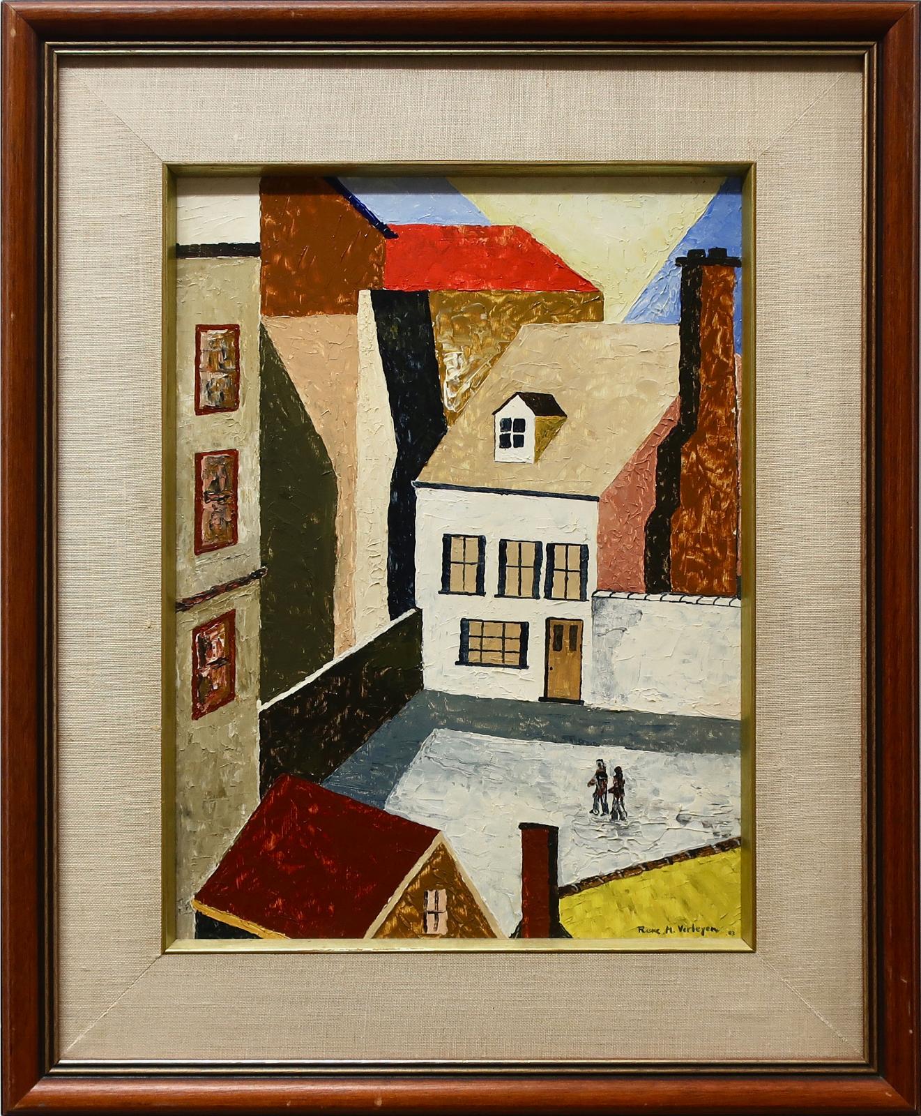 Rene M. Verleyen (1935-2013) - The Courtyard (Rue De La Montagne From Montmerency Park)
