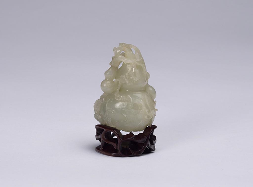 Chinese Art - Chinese White Jade Double Gourd Group, 18th/19th Century