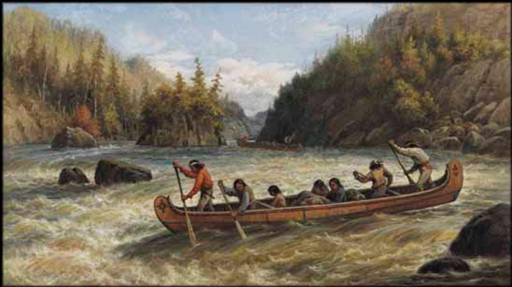 Frederick Arthur Verner (1836-1928) - Indians Shooting the Rapids