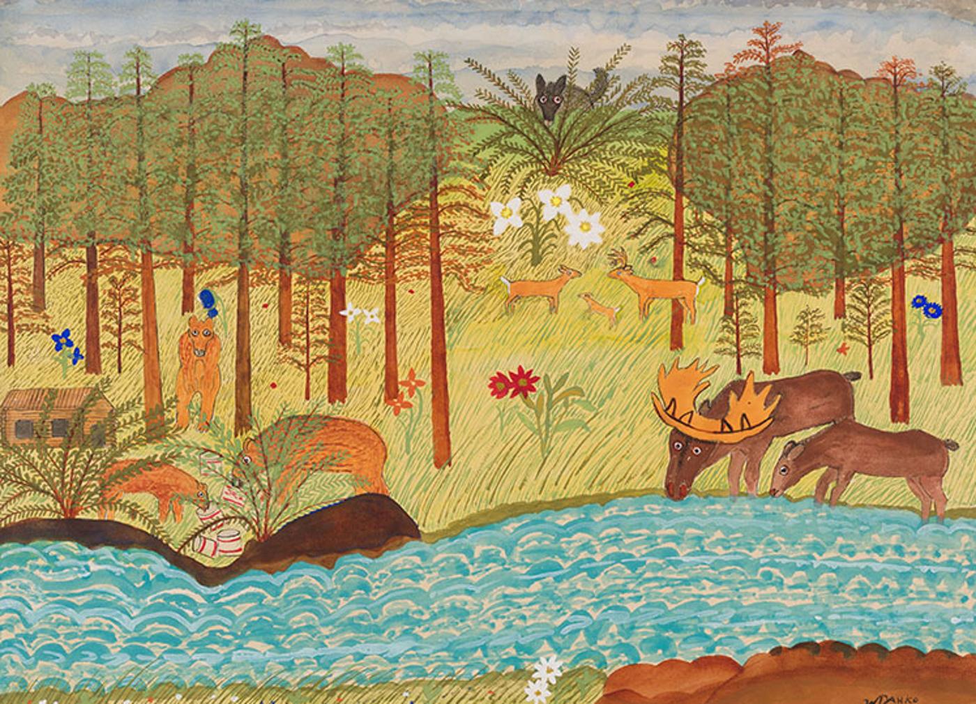 William Panko (1892-1948) - Animals by a River