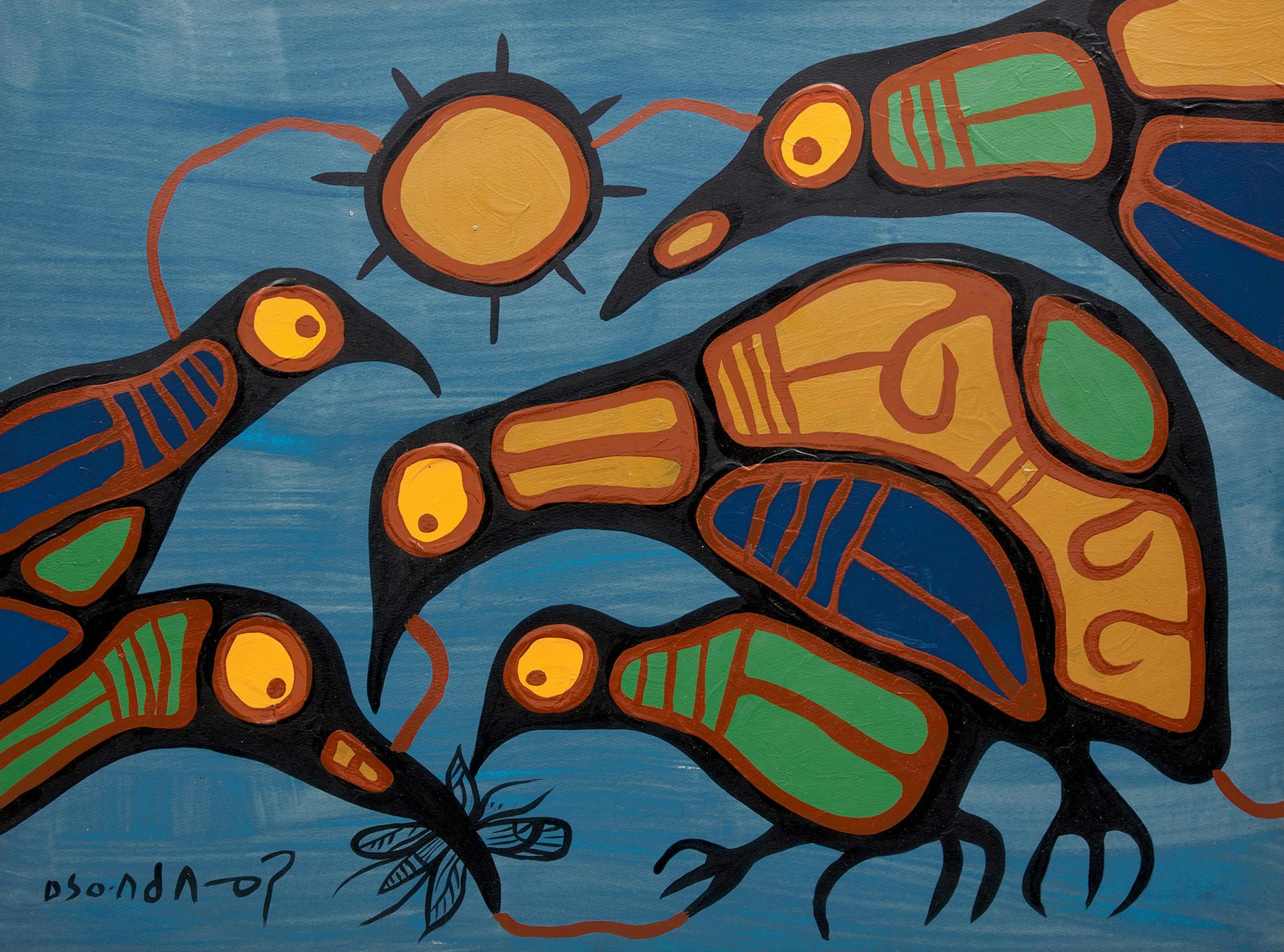 Norval H. Morrisseau (1931-2007) - Feeding