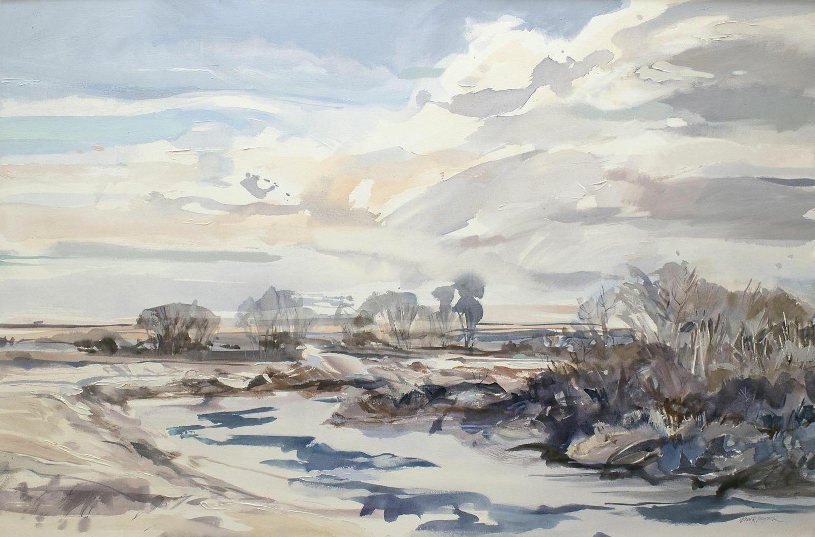 Brent R. Laycock (1947) - Highwood River In Winter