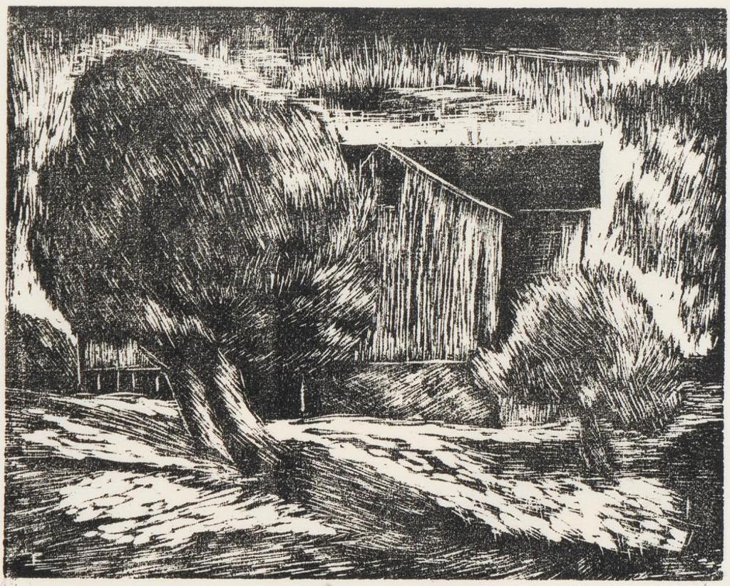 Roy C. Fox (1908-1993) - Untitled - Tree and House