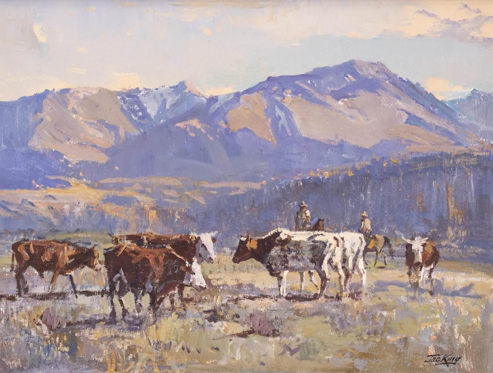 Jack [Jac] Elmo King (1920-1998) - Cattle Grazing In A Mountain Meadow