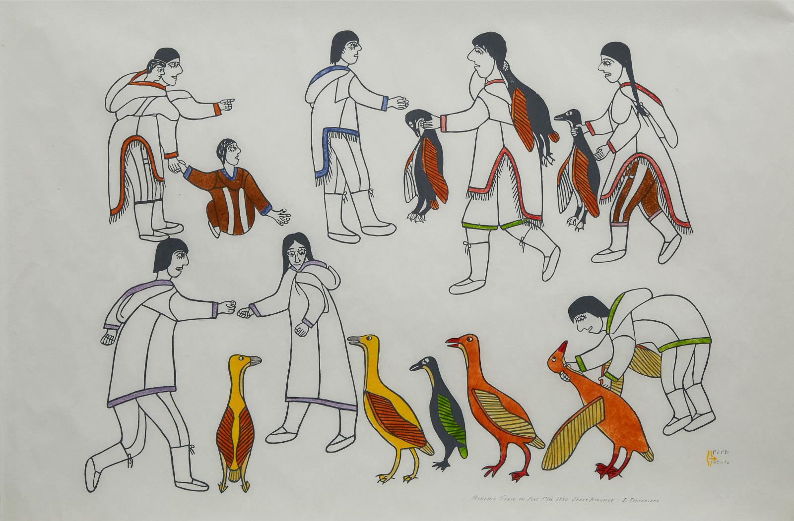 Janet Kigusiuq (1926-2005) - Hunting Geese On Foot