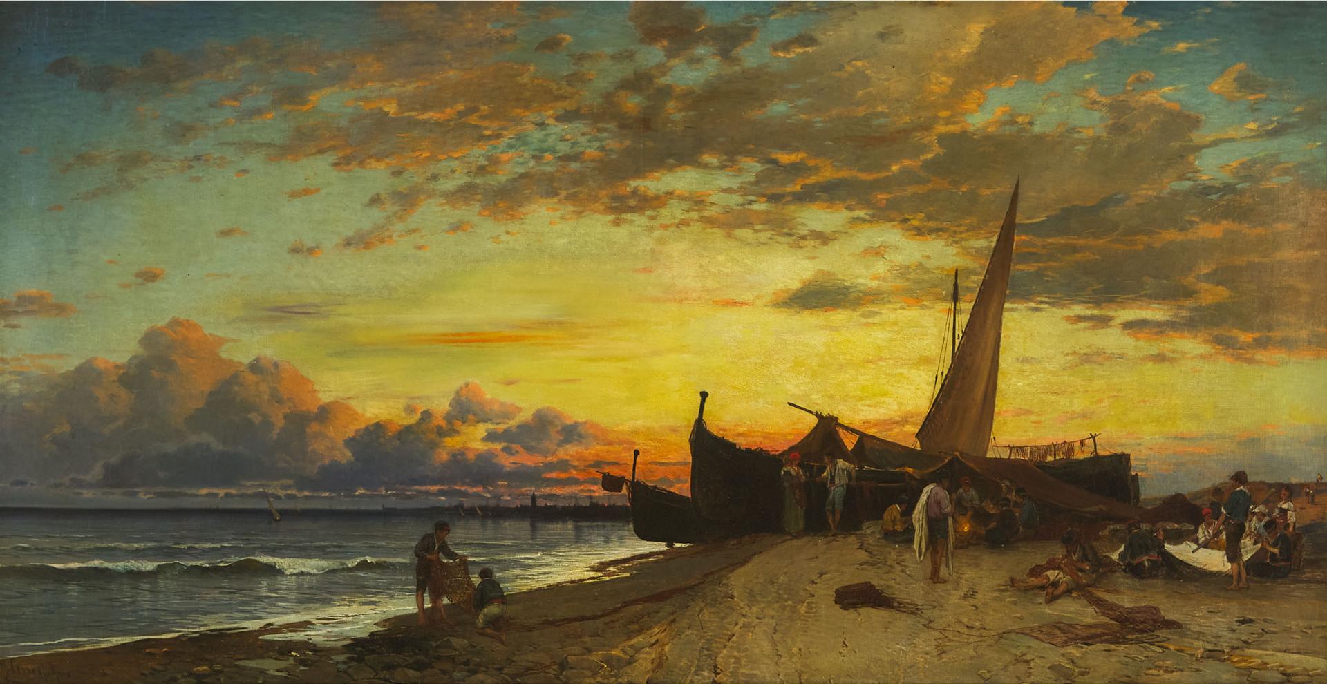 Hermann David Salomon Corrodi - Sunset, Adriatic Sea