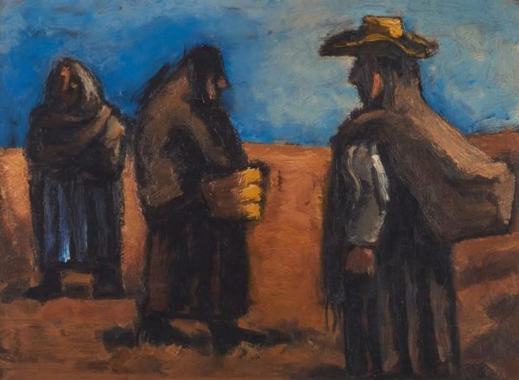 Josef Herman (1911-2000) - Three Peasants in Field