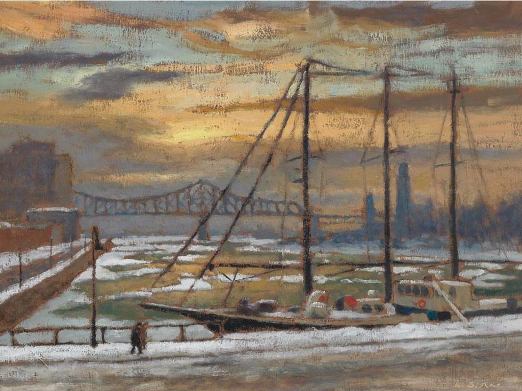 Antoine Bittar (1957) - Winter Wharf, Montreal