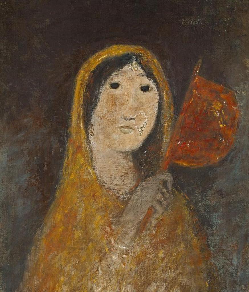 Arup Das (1927-2004) - Lady with the Fan