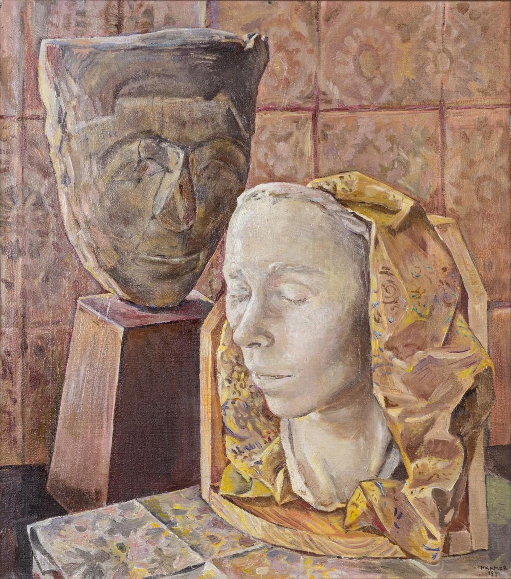 Edith Kramer (1916-2014) - Death Mask and Egyptian Head