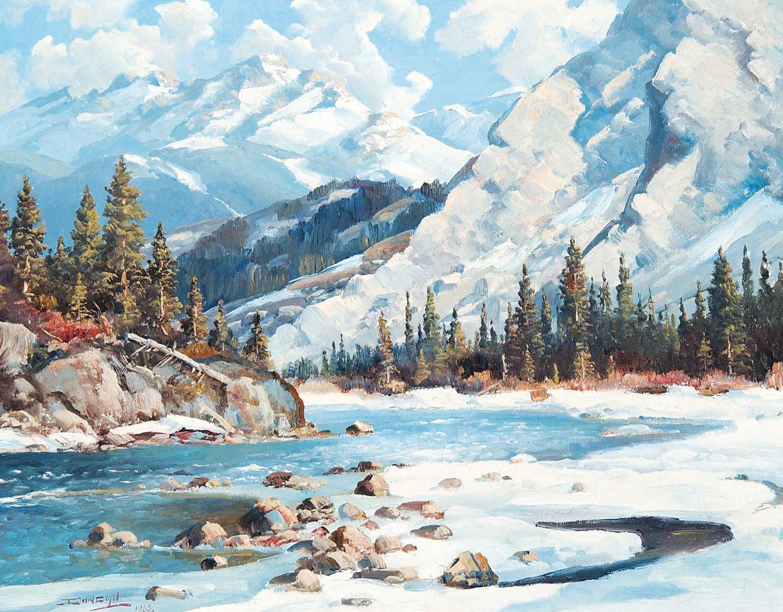 Duncan Mackinnon Crockford (1922-1991) - Below Bow Falls, Banff, Alberta