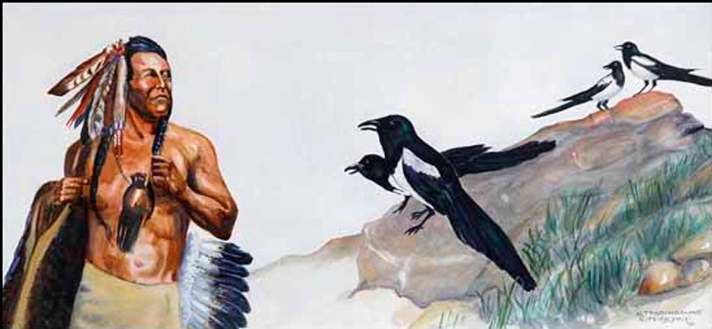 Henry [Niitsitaipoiyi] Standing Alone (1935-2010) - Figure and Birds (02332/2013-73)