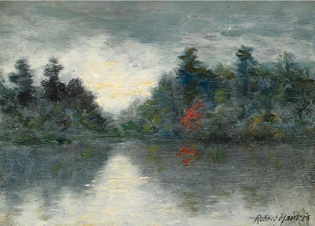 Robert Harris (1849-1919) - Mirror Lake, Lake Placid Club, Sept. 1912