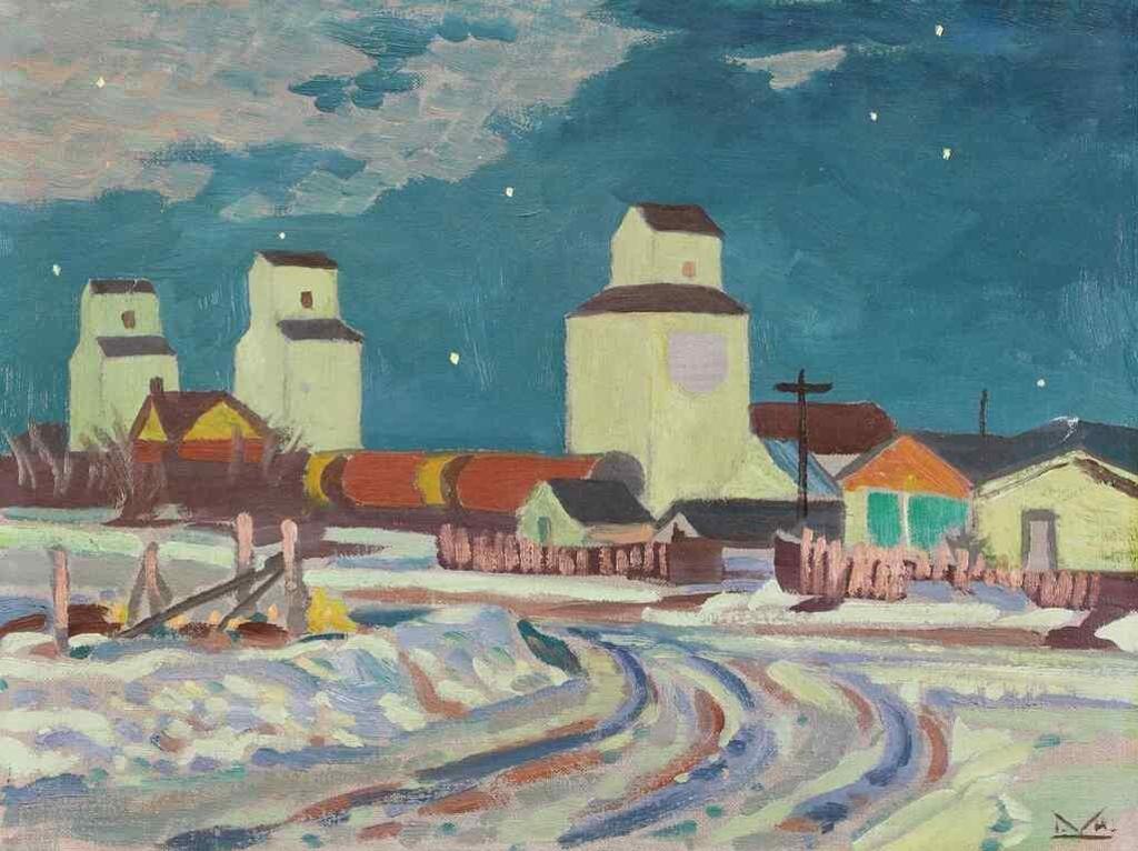 Illingworth Holey (Buck) Kerr (1905-1989) - Aldersyde, Winter Night; 1972