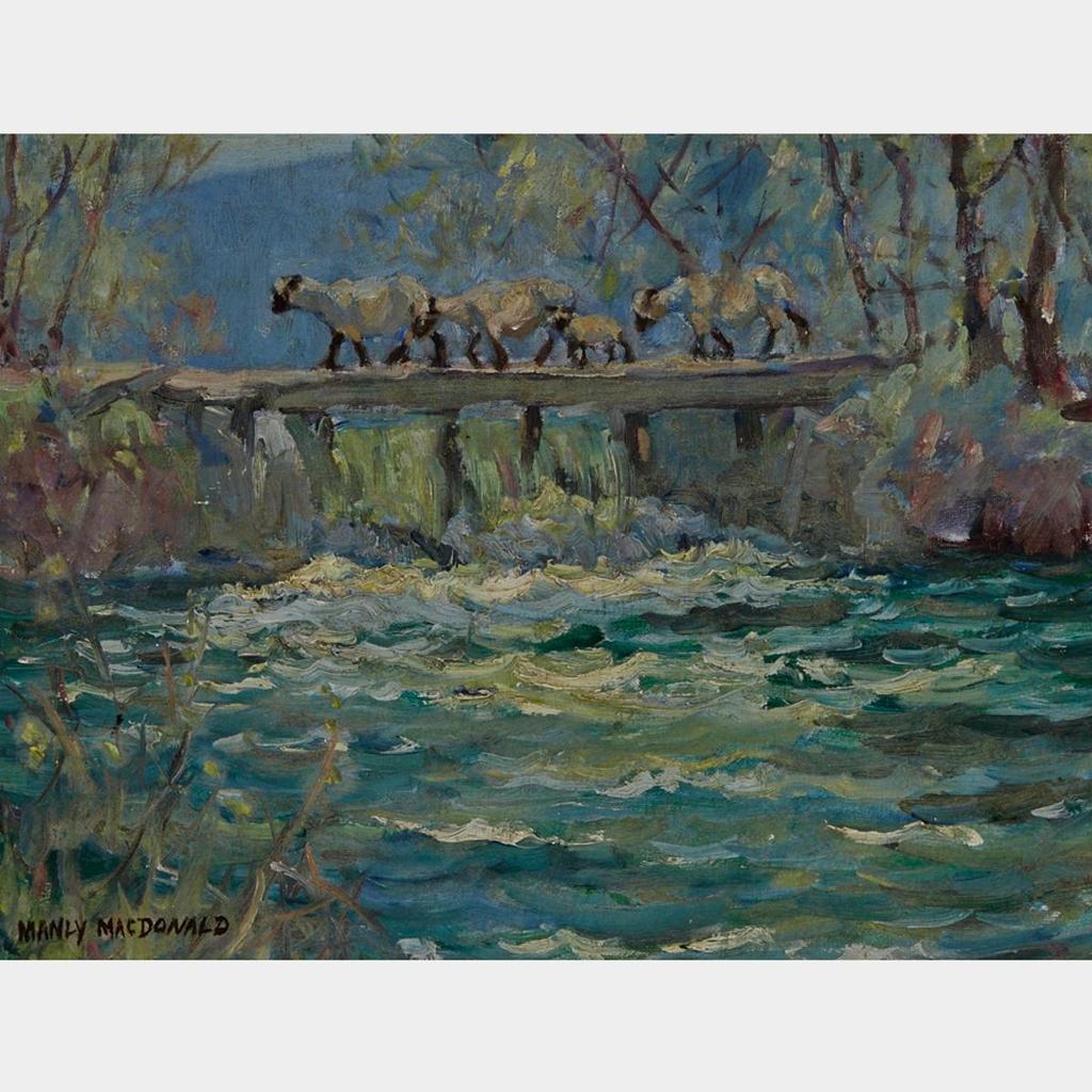 Manly Edward MacDonald (1889-1971) - Sheep Crossing The Bridge