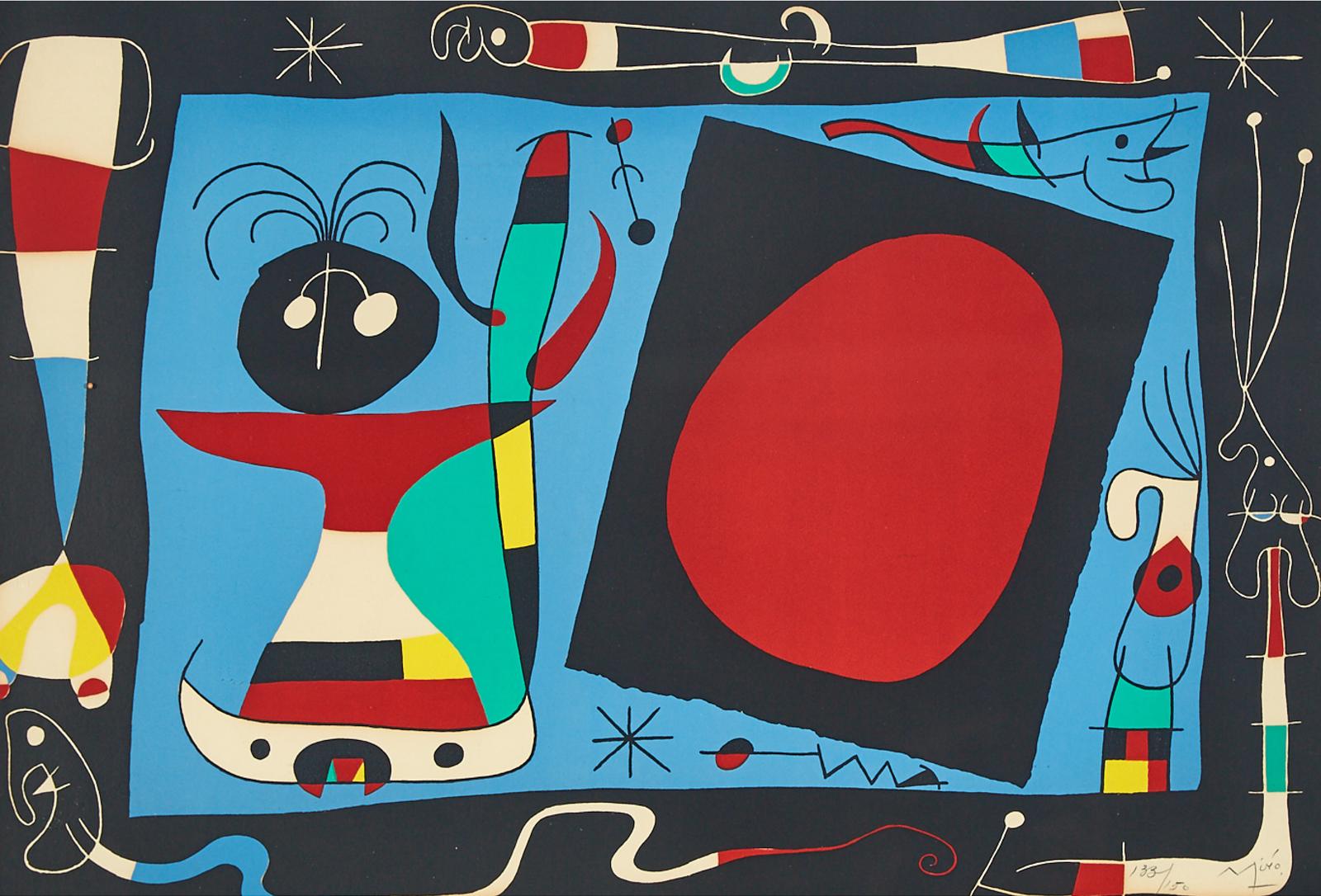 Joan Miró (1893-1983) - La Femme Au Miroir, 1956, [mourlot, 242]