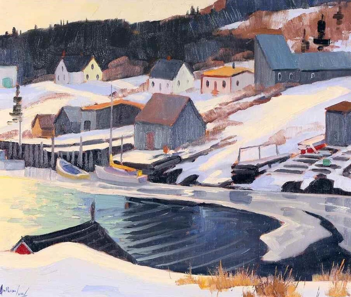 Charles Anthony Francis Law (1916-1996) - Winter Afternoon, Herring Cove N.S.; 1981