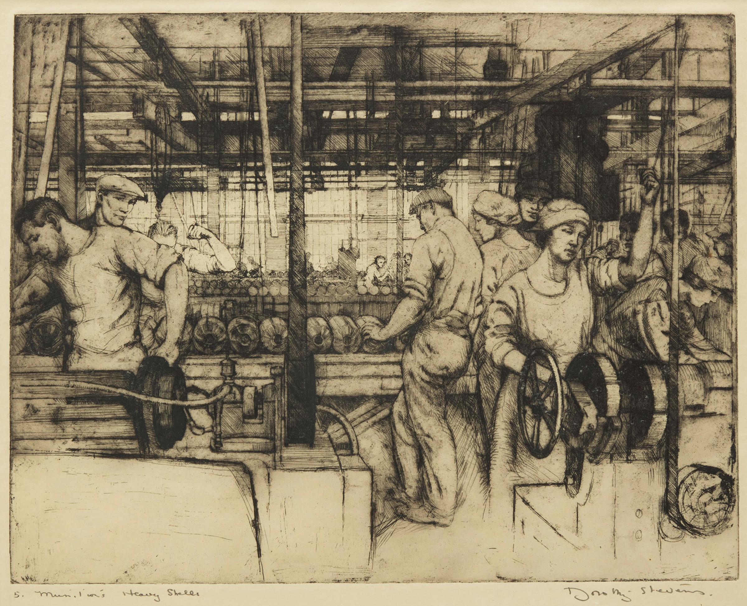 Dorothy Austin Stevens (1888-1966) - Munitions, Heavy Shells