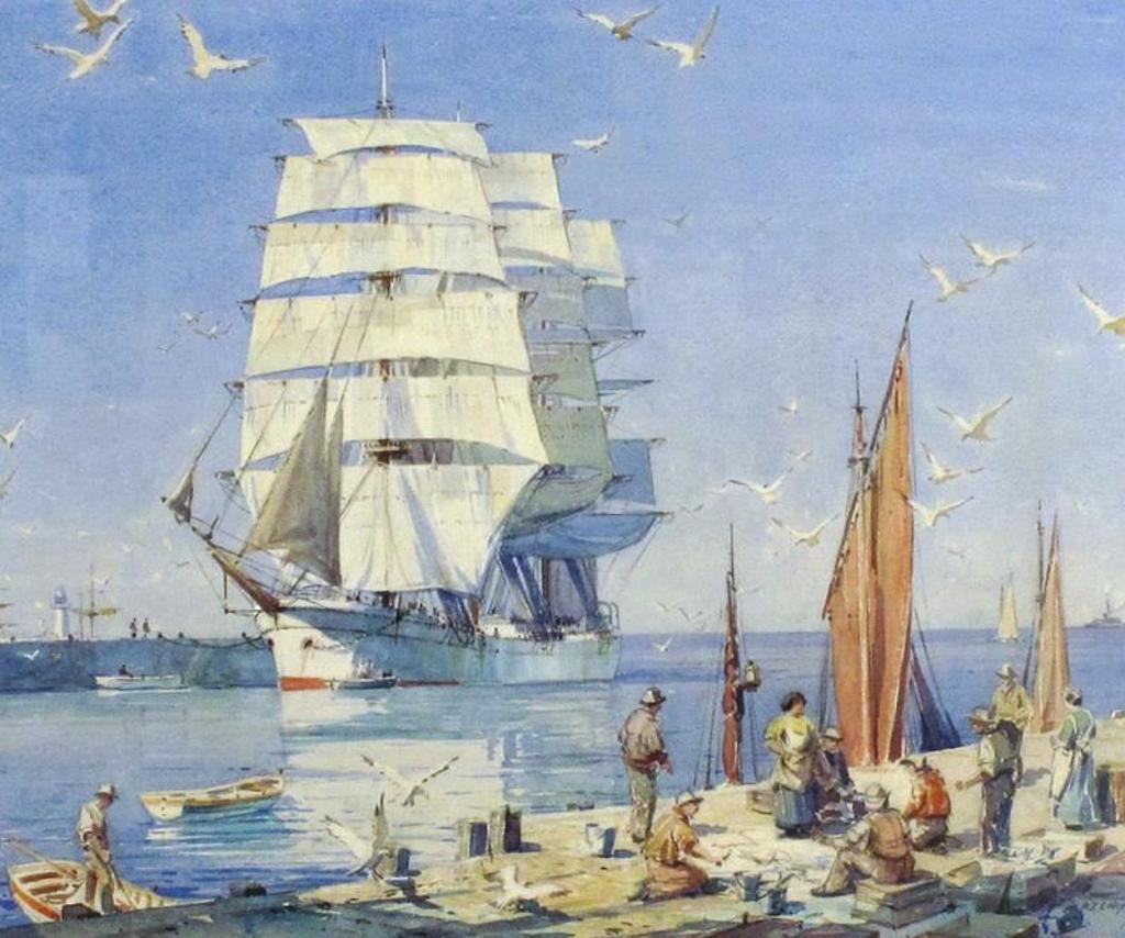 Alfred Crocker Leighton (1901-1965) - Ships In Port