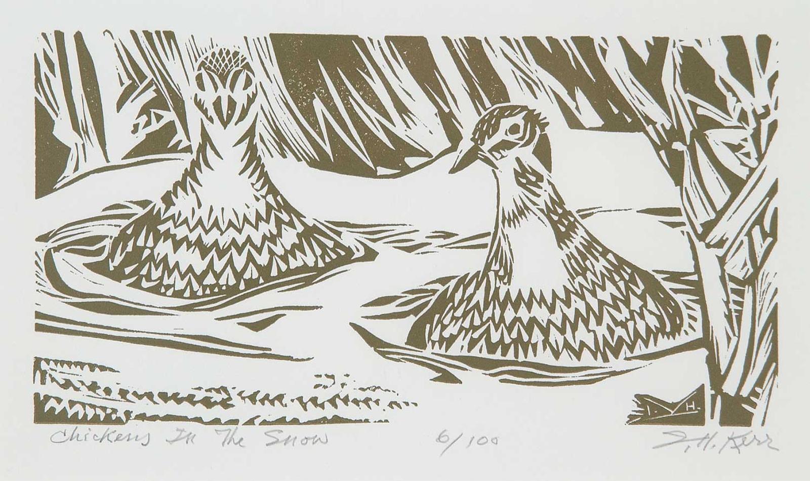 Illingworth Holey (Buck) Kerr (1905-1989) - Chickens in the Snow  #6/100