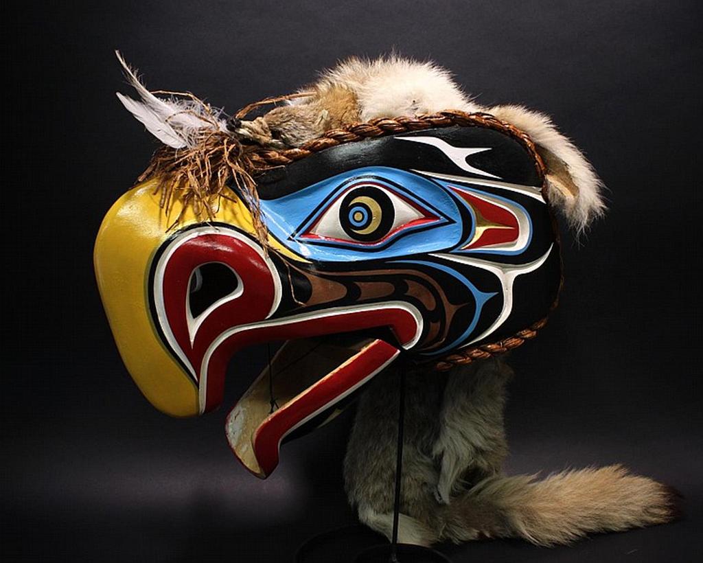 John Jacobsen (1883-1953) - a carved and polychromed large articulated Eagle mask