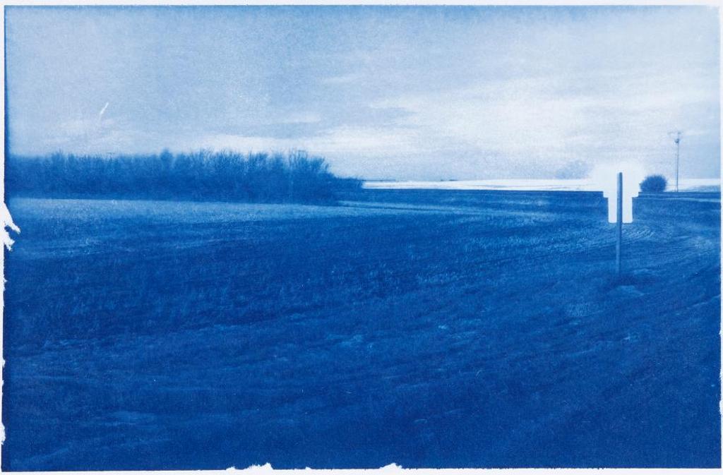 Sheldon Brown (1988) - Untitled - Cyanotype with Road Sign