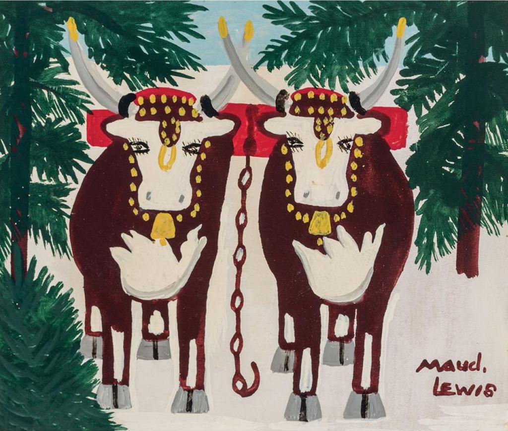 Maud Kathleen Lewis (1903-1970) - Oxen In Winter
