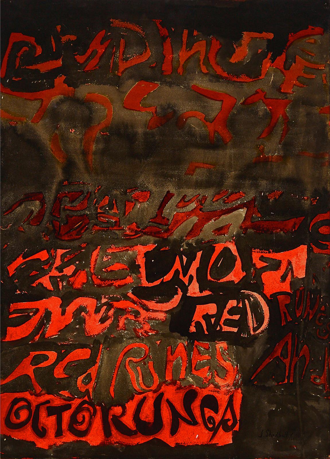 Jack Leaonard Shadbolt (1909-1998) - Red Runes, 1962