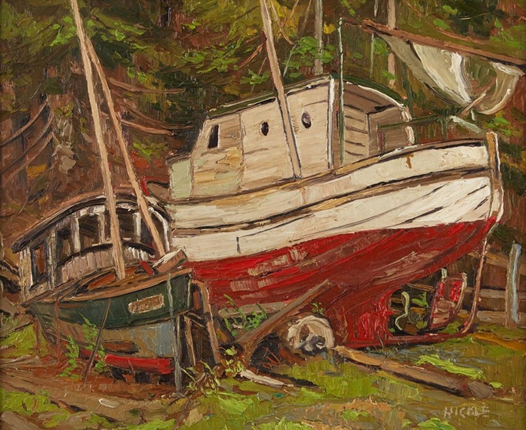 Lawrence Nickle (1931-2014) - Fishing Boats, McRae's Cove, BC