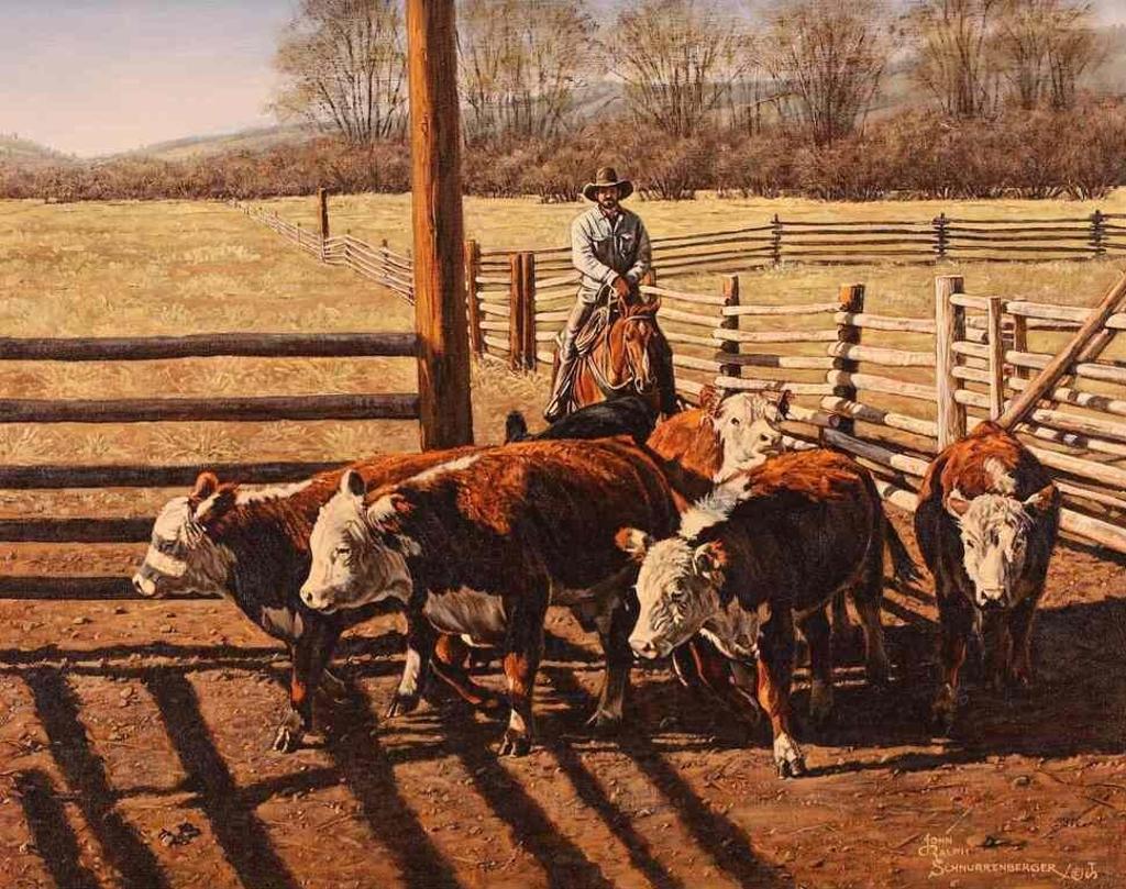 John Ralph Schnurrenberger (1941) - Corraling Steers