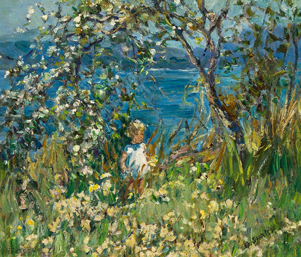 Dorothea Sharp (1874-1955) - Seaside Meadow / Children by the Sea (verso)