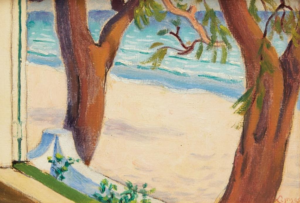 John Goodwin Lyman (1886-1967) - Sunny Beach with Two Trees