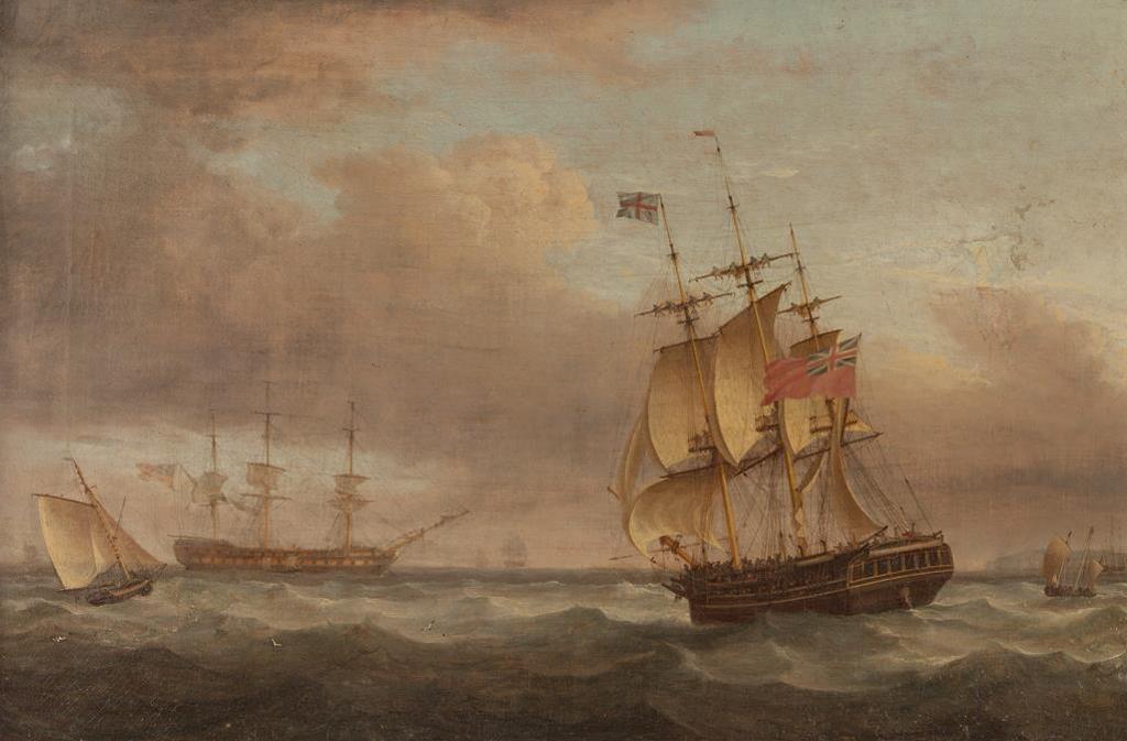 Thomas Whitcombe (1752-1824) - British Frigates in the English Channel