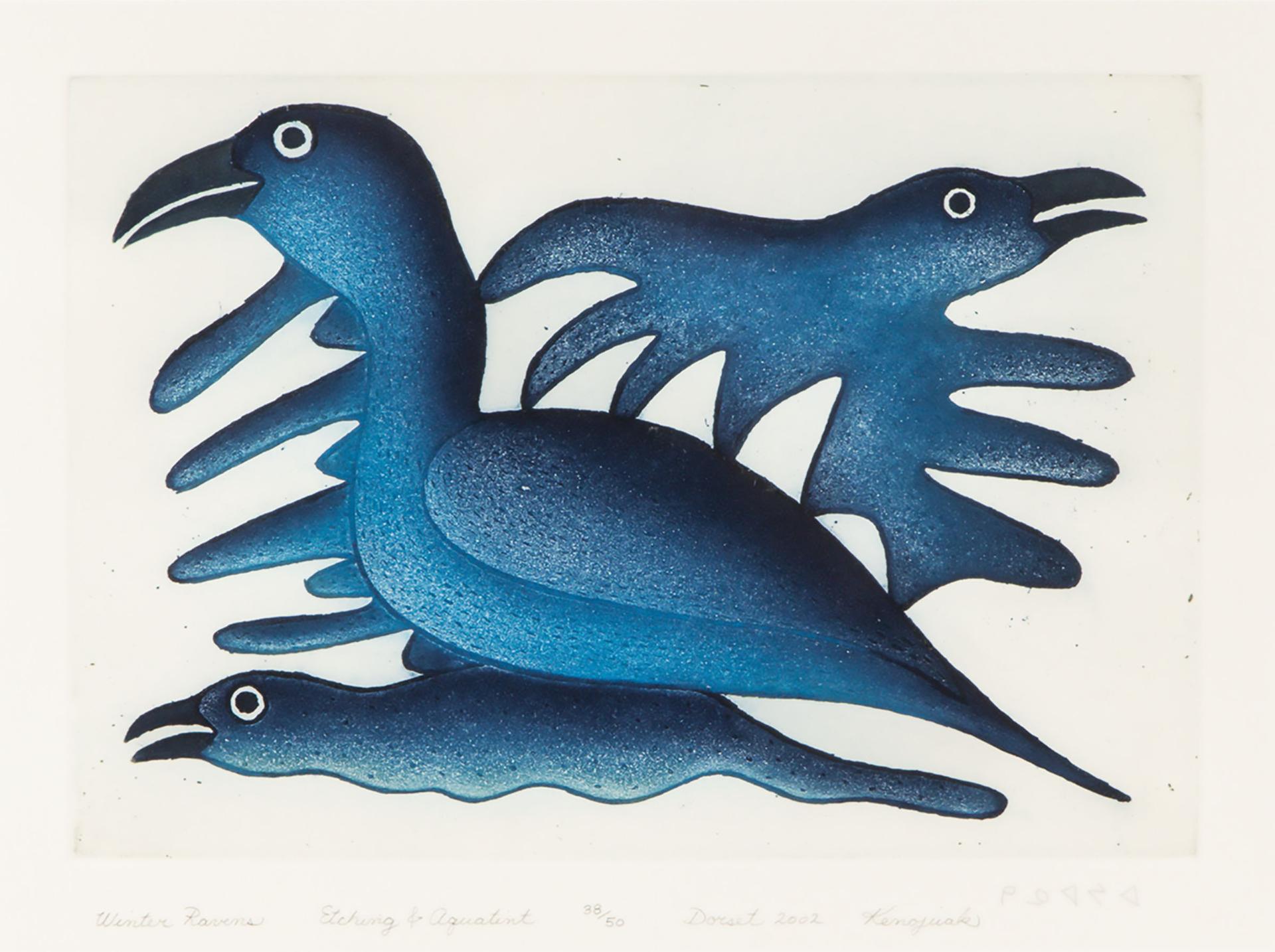 Kenojuak Ashevak (1927-2013) - Winter Ravens, 2002